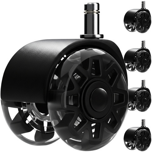 Set 5 roti pentru scaun de birou, dimensiune 2.5 inch, pivotante - imagine 9